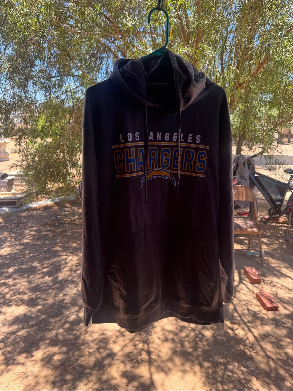 Fanatics Los Angeles Chargers Black Hoodie with Yellow& Blue Logo